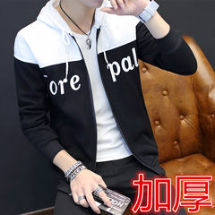 Four plus cashmere cardigan Mens youth baseball uniform thickening tide jacket winter coat coat. S WY01-1 white thick paragraph