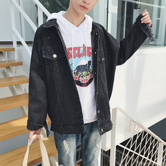 Jeans coat, men's spring and autumn, self cultivation, winter relaxed, student lovers, BF wind, Korean fashion, handsome clothes, Hong Kong Style M black