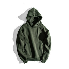 BDCT autumn loose hoodie with male cashmere winter warm color and thickened thick section head of men's wear M Army green