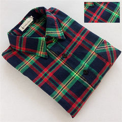 Cotton long sleeved Plaid Shirt female Korean spring all-match slim size shirt coat sanding students S Color 18