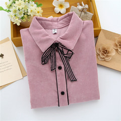 Corduroy shirt girl autumn winter long sleeved School of self-cultivation S Pink