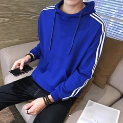 [2] in the autumn of 2017 new men's sweater T-shirt student sport coat sleeve head trend 3XL W626 blue
