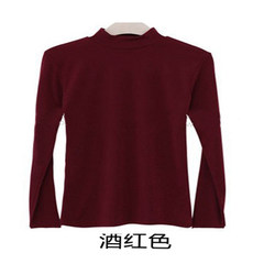 Autumn half a shirt black autumn clothes size modal Korean coat all-match slim female long sleeve shirt 3XL Claret
