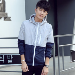 Autumn coat male Korean version of leisure, 2017 new fashion lovers, fashion students loose sports, clothing, spring and autumn clothing 3XL Man grey
