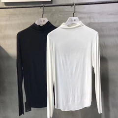 Yuanxi fall 2017 Yuan Xi thin half take the female's long sleeved T-shirt collar shirt 8515-1 S white