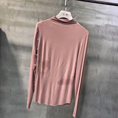 Yuanxi fall 2017 Yuan Xi thin half take the female's long sleeved T-shirt collar shirt 8515-1 S Pink