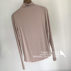 Yuanxi fall 2017 Yuan Xi thin half take the female's long sleeved T-shirt collar shirt 8515-1 S Apricot