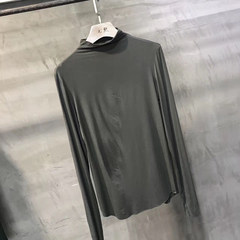 Yuanxi fall 2017 Yuan Xi thin half take the female's long sleeved T-shirt collar shirt 8515-1 S Light green