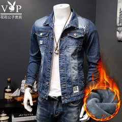Playboy jeans jacket L (for 115-130 Jin) Blue 619 with velvet