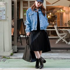 2017 new Korean Ladies wind all-match temperament waist pleated skirt dress in backing tape F Black sling