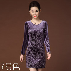 [long] every day special offer older women mother, velvet dress code spring in jacquard 3XL Embossed color 7