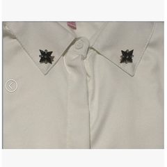 With cashmere thickened white shirt in autumn and winter and winter warm female occupation suit with cotton long sleeved shirt backing tide L is on sale today The thin black cross section