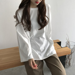 2017 Autumn New South Korean ulzzang BF wind micro loose Harajuku trumpet sleeve T-shirt long sleeve T-shirt of female students F (high-quality cotton version) white