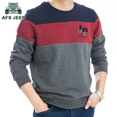 Battlefield Jeep male autumn long sleeved t-shirt t-shirt cotton sweater loose male size sport shirt male About XL155-175 Jin Blue W1502