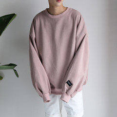 In the autumn of 2017 new Korean oversize solid loose long sleeved sweater with men and women couples dress tide coat M Lilac