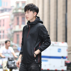Playboy coat, men's Republic of Korea sports autumn 2017 new style spring and autumn thin youth trend handsome jacket men 3XL 6816 black