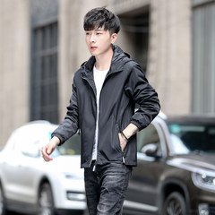 Playboy coat, men's Republic of Korea sports autumn 2017 new style spring and autumn thin youth trend handsome jacket men 3XL 6818 black