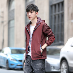 Playboy coat, men's Republic of Korea sports autumn 2017 new style spring and autumn thin youth trend handsome jacket men 3XL 6818 wine red