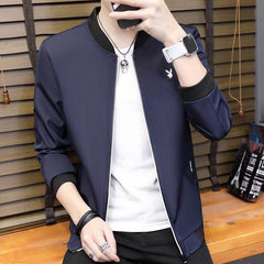 Playboy coat, men's Republic of Korea sports autumn 2017 new style spring and autumn thin youth trend handsome jacket men 3XL 666 deep blue