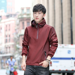 Playboy coat, men's Republic of Korea sports autumn 2017 new style spring and autumn thin youth trend handsome jacket men 3XL 6816 wine red