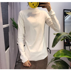[59] take a high collar shirt made thick long sleeved lycra and female T-shirt jacket pile M (80-105 Jin) white