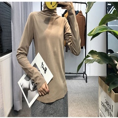 [59] take a high collar shirt made thick long sleeved lycra and female T-shirt jacket pile M (80-105 Jin) Khaki