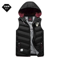 Autumn and winter coat cotton vest men down sport sleeveless vest vest youth students warm cotton 3XL black