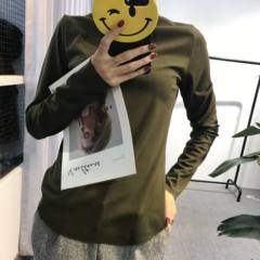[59] take a high collar shirt made thick long sleeved lycra and female T-shirt jacket pile M (80-105 Jin) Army green