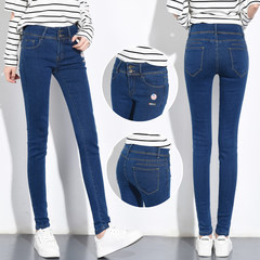 2017 Korean skinny slim slim pants nine jeans women's spring new all-match long pants pants Twenty-five blue
