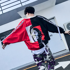Autumn and winter, hip hop coat, men's tide, Korean style, handsome baseball dress, personality ulzzang, student jacket, BF wind 3XL JK85 red spell black