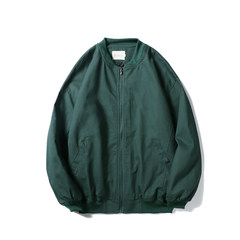 @ Hong Kong style boy's coat, autumn Korean tide, lovers' spring and autumn jacket, young baseball clothes, handsome clothes M green