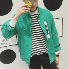 Fall jacket, baseball and wear for men and women, Korean fashion, men's coats, teenage students, s tops S Luo green