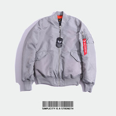 Pilot jacket men and women thickening in winter, the new 2017 day MA1 couples wearing baseball jackets, men's spring and Autumn S Cotton light grey