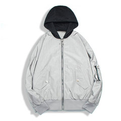 @ Aberdeen literary men Japanese Harajuku BF Hooded Jacket Wind loose male hip hop street style shirt 3XL gray