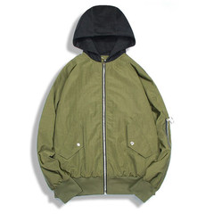 @ Aberdeen literary men Japanese Harajuku BF Hooded Jacket Wind loose male hip hop street style shirt 3XL Army green