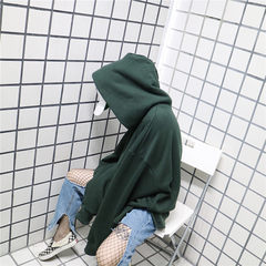 OVERSIZE loose solid plus Kanye cashmere sweater and high street fashion retro drop shoulder Hoodie M Army green