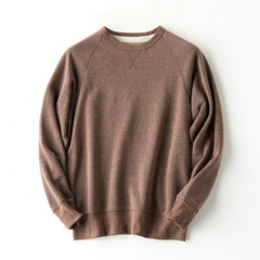 Flower - head of autumn color sweater yarn 300g couple Shirt Mens Long Sleeve T-shirt for terry fabric ink 3XL Brown