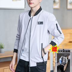 Special offer every day 2017 new men's jacket all-match handsome young men in the spring and autumn trend of Korean baseball uniform 3XL 1709 light grey