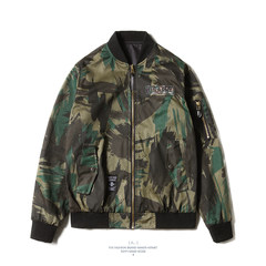 The original Japanese yuppie made noise double wearing camouflage jacket male pilots street fashion brand MA1 baseball uniform jacket M camouflage