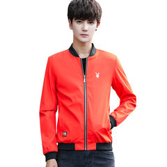 Every day special offer VIP leisure jacket coat jacket dandy male all-match baseball uniform handsome young students L/106-116 Jin Orange red
