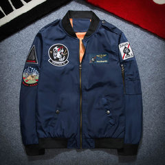 Tide brand air embroidery autumn baseball uniform MA-1 flight jacket cotton frock coat and locomotive spring 3XL Navy pilots embroidery
