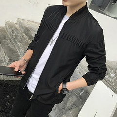 Every day special price 2017 autumn new jacket men's baseball clothes, men's Korean version of self-cultivation trend casual men's coat 3XL JQN-J1801 black