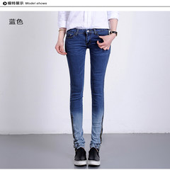 2017 autumn Korean version of the new female trousers ladies jeans low-rise jeans slim slim pencil pants tide Thirty BFB2911 blue single