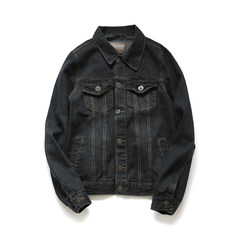In the tide tide brand designer loose denim jacket Metrosexual retro old jeans jacket wind Harajuku lovers S (quality assurance) Retro Black
