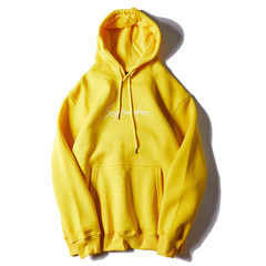 Japanese brand new autumn and winter Shawn Yue with cashmere sweater with a couple of male hooded sweater coat sleeve t 3XL yellow