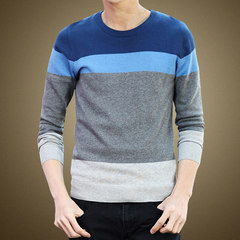 Special offer every day in spring and autumn autumn men long sleeved sweater sweater dress trend bottoming sweaters autumn clothes T-shirt 3XL 4019 Jeans Blue