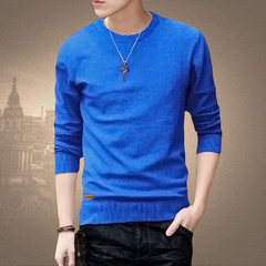 Special offer every day in spring and autumn autumn men long sleeved sweater sweater dress trend bottoming sweaters autumn clothes T-shirt 3XL 0265 sky blue