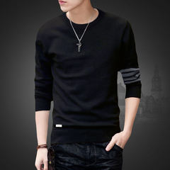 Special offer every day in spring and autumn autumn men long sleeved sweater sweater dress trend bottoming sweaters autumn clothes T-shirt 3XL 1610 black