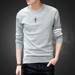 Special offer every day in spring and autumn autumn men long sleeved sweater sweater dress trend bottoming sweaters autumn clothes T-shirt 3XL 1610 gray