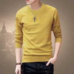 Special offer every day in spring and autumn autumn men long sleeved sweater sweater dress trend bottoming sweaters autumn clothes T-shirt 3XL 0265 yellow